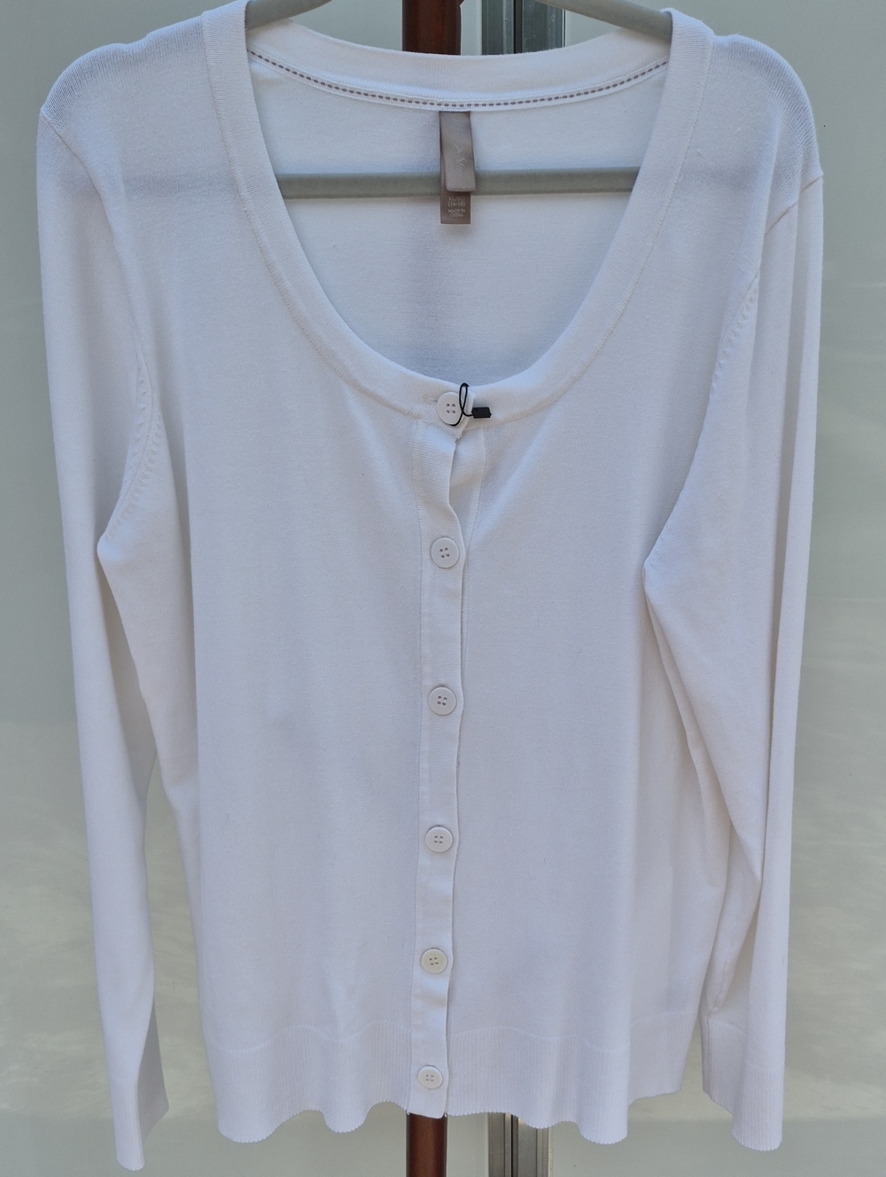 White Stag White Button-Front Scoop Neck Cardigan Size XL